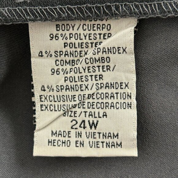 Maya Brooke Blazer Jacket Size 24 W Gray Open 3/4 Sleeve Shoulder Pads Vintage - Picture 5 of 11